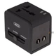 Сетевое зарядное устройство для телефона универсальное 4 типа вилок 2USB/2.1A XO 1500W/6A Черный (WL01) - изображение 6