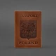 Кожаная обложка для паспорта с польским гербом светло-коричневая Crazy Horse 4148876 - изображение 4
