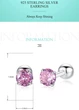 Серьги гвоздики из серебра 925 пробы с кристаллами циркония "Vintage Silver Pink" - изображение 1