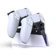 Зарядка для джойстика PlayStation 5 Honcam зарядная Док Станция для геймпада PS5 DualSense на 2 геймпада с подсветкой Белая - изображение 2