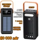 Power Bank с солнечной батареей Kamry 80000 mAh реальная ёмкость с экраном, фонариком, 4хUSB, кабеля 4в1 MicroUSB/Lightning/Type-C/USB Черный - изображение 1