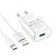 Зарядное устройство Hoco Type-C Cable Fighter single port charger C109A |1USB, 18W/3A, QC| white - изображение 2