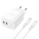 Зарядное устройство BOROFONE Type-C to Lightning Cable Reacher dual Port charger set BN9 |2Type-C, 35W/3A, PD/QC| - изображение 5