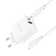 Зарядное устройство BOROFONE Type-C to Lightning Cable Resource charger BA69A |1USB/1Type-C, 20W/3A, PD/QC| white - изображение 4