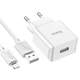 Зарядний пристрій Hoco Lightning Cable Leisure single port charger C106A |1USB, 10.5W/2.1A| white - зображення 4