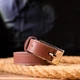 Отличный женский ремень из натуральной кожи Grande Pelle 21448 Розовый - изображение 8