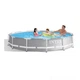 Круглый семейный каркасный бассейн Intex 26710 366 х 76 см Prism Frame Pool из ПВХ для дачи серый (21-9-26710 new) - изображение 1