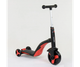 Дитячий самокат беговел велосипед трансформер 3в1 Best Scooter 28828 Підсвічування і музика чорно-червоний - изображение 2