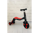Дитячий самокат беговел велосипед трансформер 3в1 Best Scooter 28828 Підсвічування і музика чорно-червоний - изображение 3