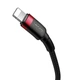 Кабель Baseus Cafule Type-C to Lightning PD 18W 1M Чорний/Червоний (CATLKLF-91) - зображення 6