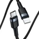 Кабель Baseus Cafule Type-C to Lightning PD 18W 1M Чорний/Сірий (CATLKLF-G1) - зображення 2
