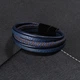 Браслет мужской кожаный Wicker синий р.20 - изображение 4