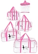 Набір 4+1 прозора сумка в пологовий будинок Mommy Bag S, M, L, XL рожевий + подарунок - органайзер (p007) - зображення 1