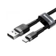 Дата кабель USB 2.0 AM to Lightning 1.0m Cafule 2.4A gray+black Baseus (CALKLF-BG1) - изображение 4