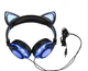Наушники проводные с LED подсветкой с кошачьими ушками UFT BL108 Blue - изображение 4