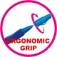 Набір кулькових ручок Centrum Easy writer Ergonomic grip Квіточка 3 шт (8022833) - зображення 4