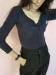 Боди-блуза с люрексом Boohoo Темно-синий (9764 XL/48) - изображение 2