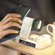 Бездротова зарядка Magsafe стенд + часник та нічник A37 4 in 1 Fast 30W для Samsung, Galaxy Watch біла - зображення 2