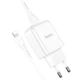Сетевое зарядное устройство Hoco N2 USB 2A белое + кабель USB to Lightning - изображение 4