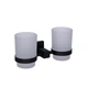 Склянка з тримачем Qtap Crow настінний подвійний QTST6201103B Black (Sklenka) - зображення 1