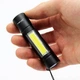 Мощный ручной USB фонарик аккумуляторный, 3 режима, X-Balog BL-510 Q5+COB + Кейс - изображение 4