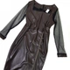 Коричневое платье кожзам с рукавами сетка Molegi 6047 XL (48) - изображение 7