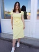 Желтое нарядное платье с бантом спереди EXCLUSIVE 6774 XL (48) - изображение 3