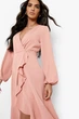 Нежное платье на запах Boohoo Терракотовое (9865 L/46) - изображение 2