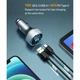 Автомобільний зарядний пристрій ASOMETECH USB Type-c + USB qc 3.0 з дисплеєм Metall (54W) - зображення 7