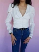 Блуза укороченная с пуговицами Boohoo Айвори (10266 S/42) - изображение 9