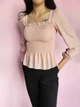 Топ резинка с длинными рукавами Boohoo Розовый (10375 XS/40) - изображение 1