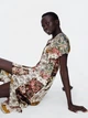 Сукня літня міді абстрактний принт Zara Коричнева (9968 XS/24) - зображення 4