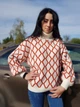 Свитер женский&nbsp;оверсайс в узор Flex Moda Молочный&nbsp; (А-1769 3XL/52) - изображение 3