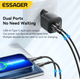 Блок для зарядки телефону Essager 20 Вт вхід Type C та USB чорний - зображення 3