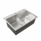 Комплект кухонної мийки Platinum Handmade 650х450х220 - зображення 4