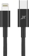 Кабель Grand-X CL-03B TypeC/Lightning 12 Вт для зарядки iPhone Черный - изображение 1