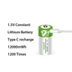 Аккумулятор-батарейка тип D (R20, 373) 1,5В - с разъемом TYPE-C Smartools 12000 mwh + кабель TYPE-C - изображение 2