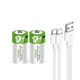 Комплект: 2 аккумулятора - тип D (R20, 373) 1,5В - с разъемом TYPE-C Smartools 12000 mwh + кабель TYPE-C - изображение 1