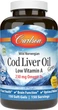 Carlson Wild Norwegian Cod Liver Oil Gems Low Vitamin A 150 капсул - зображення 1