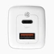 Сетевое зарядное устройство Мощный адаптер Baseus 65W GaN2 Lite QC4.0+PD3.0 1USB+1Type-C 5A White (CCGAN2L-B02) - изображение 2