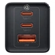 Сетевое зарядное устройство Baseus 65W Quick Charge GaN5 Pro быстрая зарядка QC4.0+PD3.0 три порта 1USB+2Type-C 5A + кабель Type-C to Type-C 20V/5A 1м Black (CCGP120201) - изображение 3