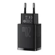 Сетевое зарядное устройство Baseus 20W USB+Type-C Compact Quick Charger QC3.0+PD3.0 3A Black - изображение 6