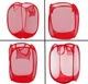 Нейлоновая складная гибкая корзина для белья и игрушек Organizers 27х27х48 см Красная (2000992415866) - изображение 2