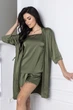 Комплект пижама + халат MiaNaGreen К1020п 60 Хаки - изображение 1