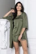 Комплект пижама + халат MiaNaGreen К1020п 60 Хаки - изображение 4