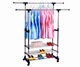Вешалка напольная для одежды Triple Stand Hanger двойная телескопическая 3 полки для обуви 160х80х38 см (Triple Stand Hanger_704) - изображение 5