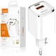 Мережевий зарядний пристрій для телефона USB-C, USB-A Ldnio PD 30 W + QC 3.0 18 W Білий (A2317C) - зображення 1