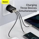 Зарядное устройство Адаптер Baseus 30W Quick Charger Быстрая зарядка QC3.0+PD3.0 2USB+Type-C Зарядка для телефона Басеус 30W EU 3A (CCXJ-E01) Black - изображение 11