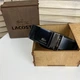 Мужской кожаный ремень в стиле Лакоста крокодил черный пояс пояс Lacoste натуральная кожа (197562) - изображение 3