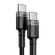 Кабель Baseus Cafule Type-C to Type-C PD2.0 100Вт 5A 20В 2 м Black/Grey (CATKLF-ALG1) - изображение 2